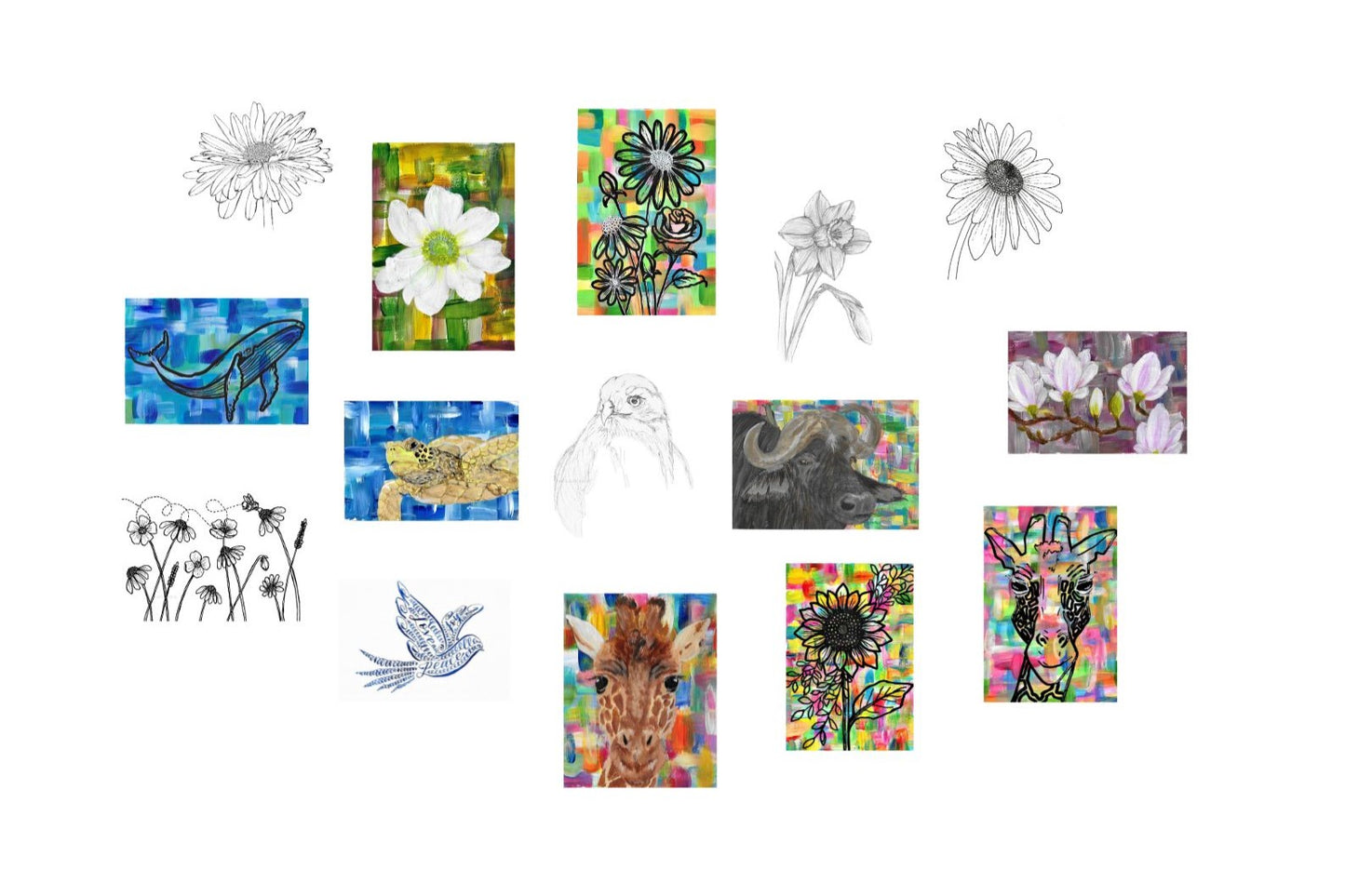 Herman & Pip -Buffalo postcard