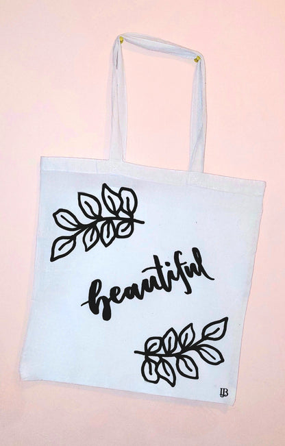 Beautiful - Calligraphy Tote Bag